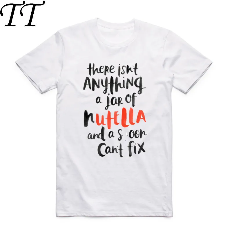 

2019 Summer New Nutella Printed T-shirt Novelty Printed Food Short Sleeve Men's T Shirt Summer Cool O Neck Men Clothing
