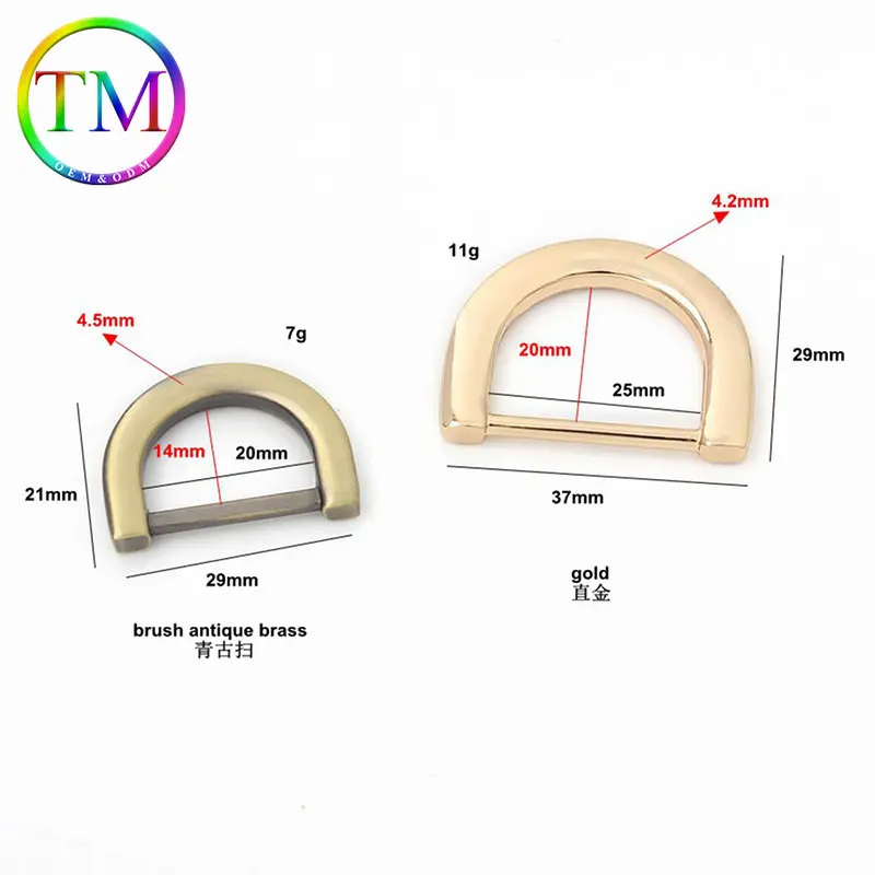 10-50Pcs Metal Irregular D Ring Buckle Die-Casting D Eye Buckle Clasp For Diy Leather Handbag Hardware Accessories
