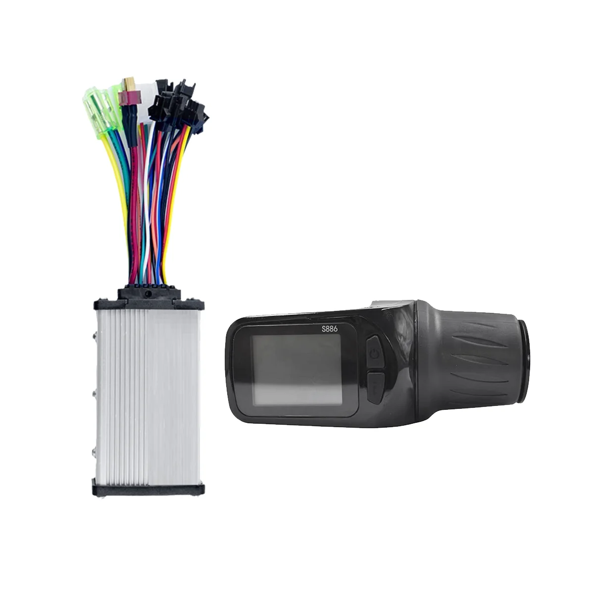

ЖК-дисплей для электровелосипеда S886, 24 В, 36 В, 48 В, 60 В, регулировка с поворотной дроссельной заслонкой + контроллер синусоидальной волны 36 В, 350 Вт для электроскутера 5PIN