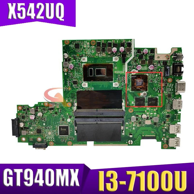 

X542UF Motherboard For ASUS X542UR X542UQ X542UN A580U Laptop Motherboard notebook I3-7100U CPU GT940MX-2G original Test