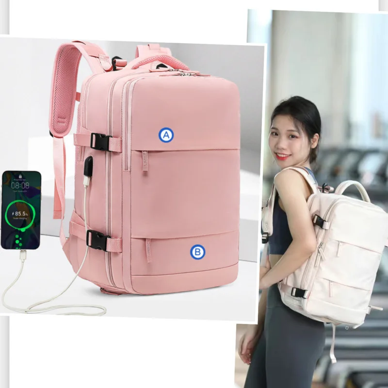 

Women Multi Function Travel Backpack Business 2023 USB Charge Large Outdoor School Knapsack Independent Shoe Laptop Bag 2023