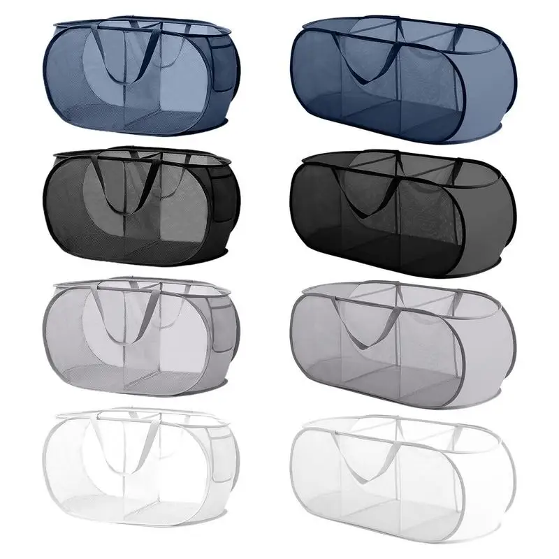 

Foldable Laundry Basket Foldable Clothes Hamper With Dividers And Compartment Space Saving Laundry Room Organization Bin For