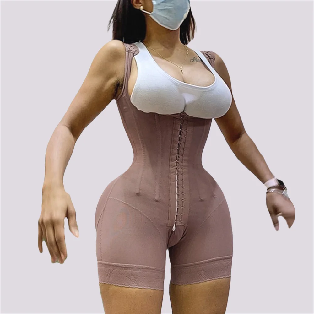 Fajas Women's Shapewear Hook and Eye Closure Tummy Control  Adjustable Crotch Open Bust Bodysuit Thigh Trimmer Corset Kорсет