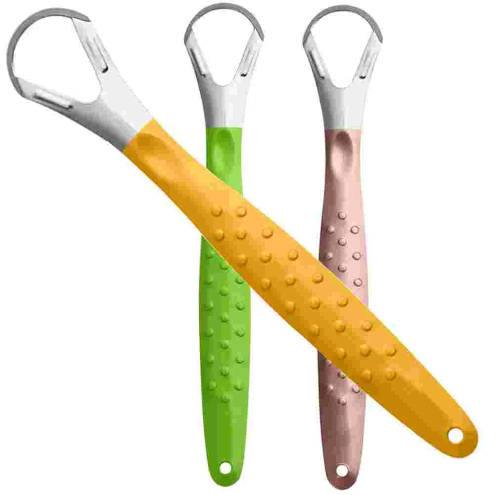 

3 Pcs Stainless Steel Spatula Tongue Scraper Cleaner Cleaning Tool Coating Adult