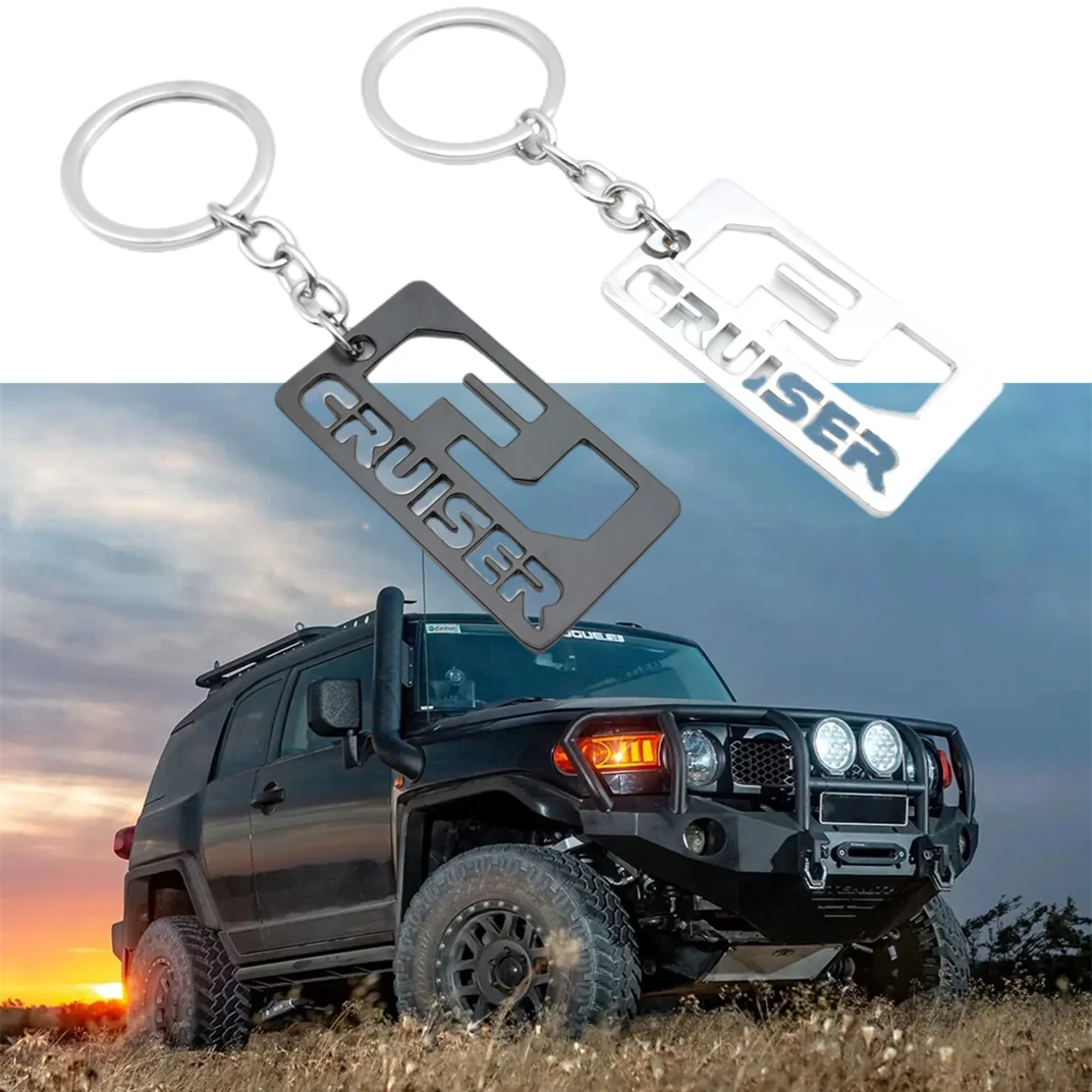 Car Keychain FJ Cruiser Keyring Metal Key Chain Ring Holder Badge for Toyota Land Cruiser 70 80 100 200 Prado 90 120 150 FJ 2018