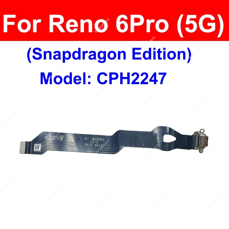 Для OPPO Reno 5 6 Pro + Plus 5G USB-порт для зарядного устройства, гибкая USB-док-станция для зарядки, гибкий кабель, детали разъема (art.: 3920c842ec9ea) - 3920c842ec9ea