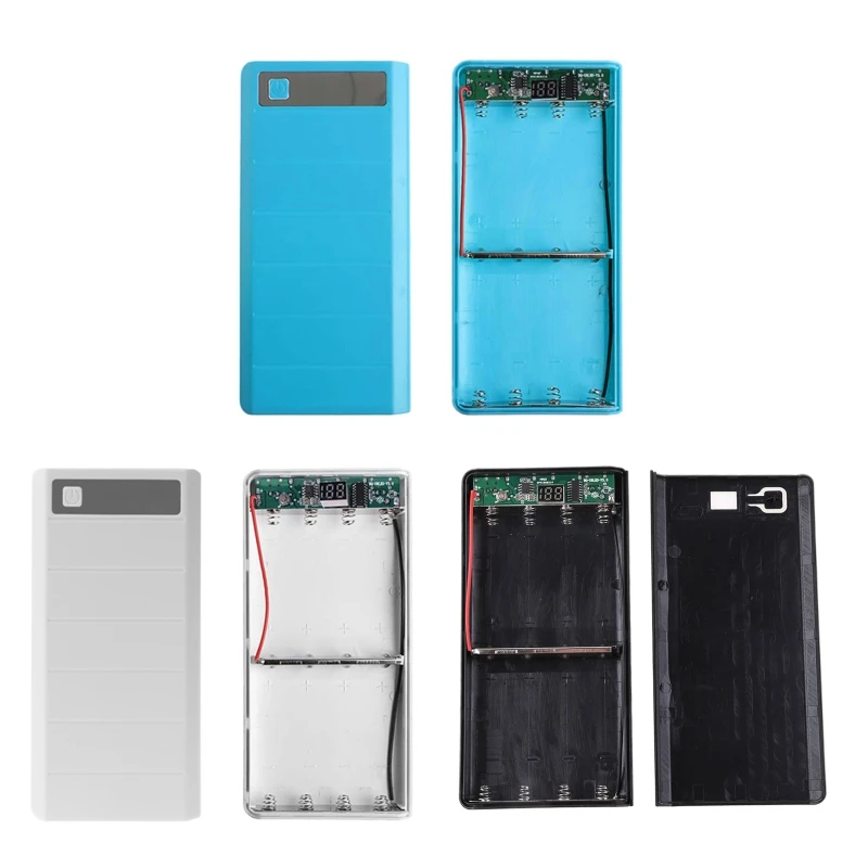 

Type C Input 2 USB 8x 18650 Battery DIY Holder LED Display Power Bank for CASE B