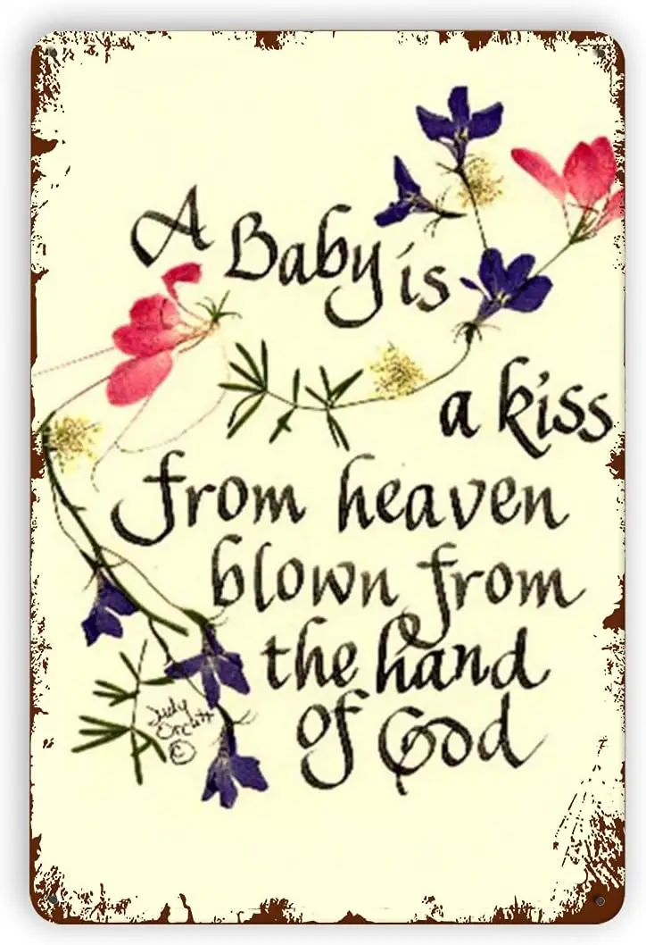 Eeypy New Baby Mother поздравления цветок жестяной металлический знак винтажный стиль