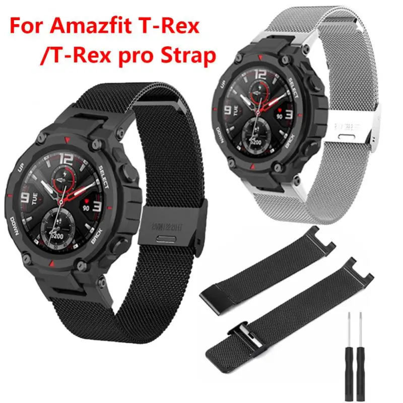 

Stainless Steel Metal Wristbands Soft Fashion Metal Band Watch Accessories Replacement Strap For Xiaomi Amazfit T Rex