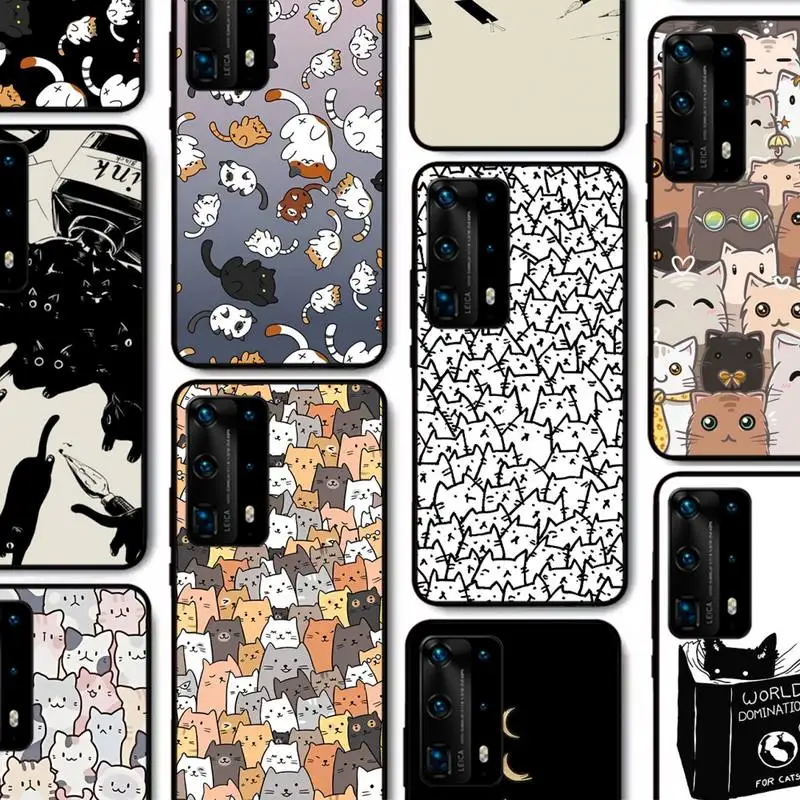

Cat Cute art Phone Case for Huawei P30 40 20 10 8 9 lite pro plus Psmart2019