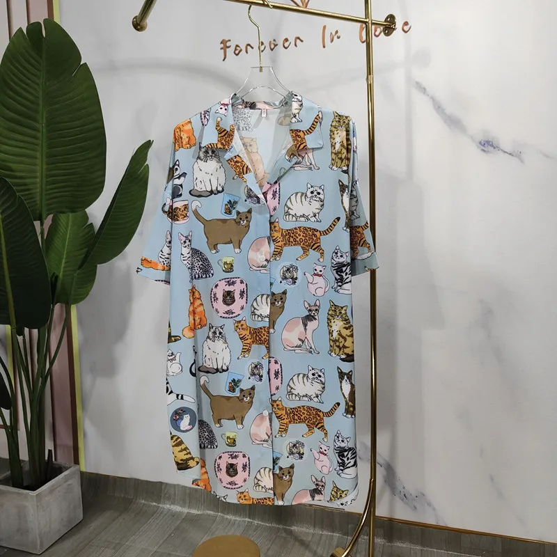 Новая женская шелковая ночная рубашка Высококачественная Домашняя одежда юбка