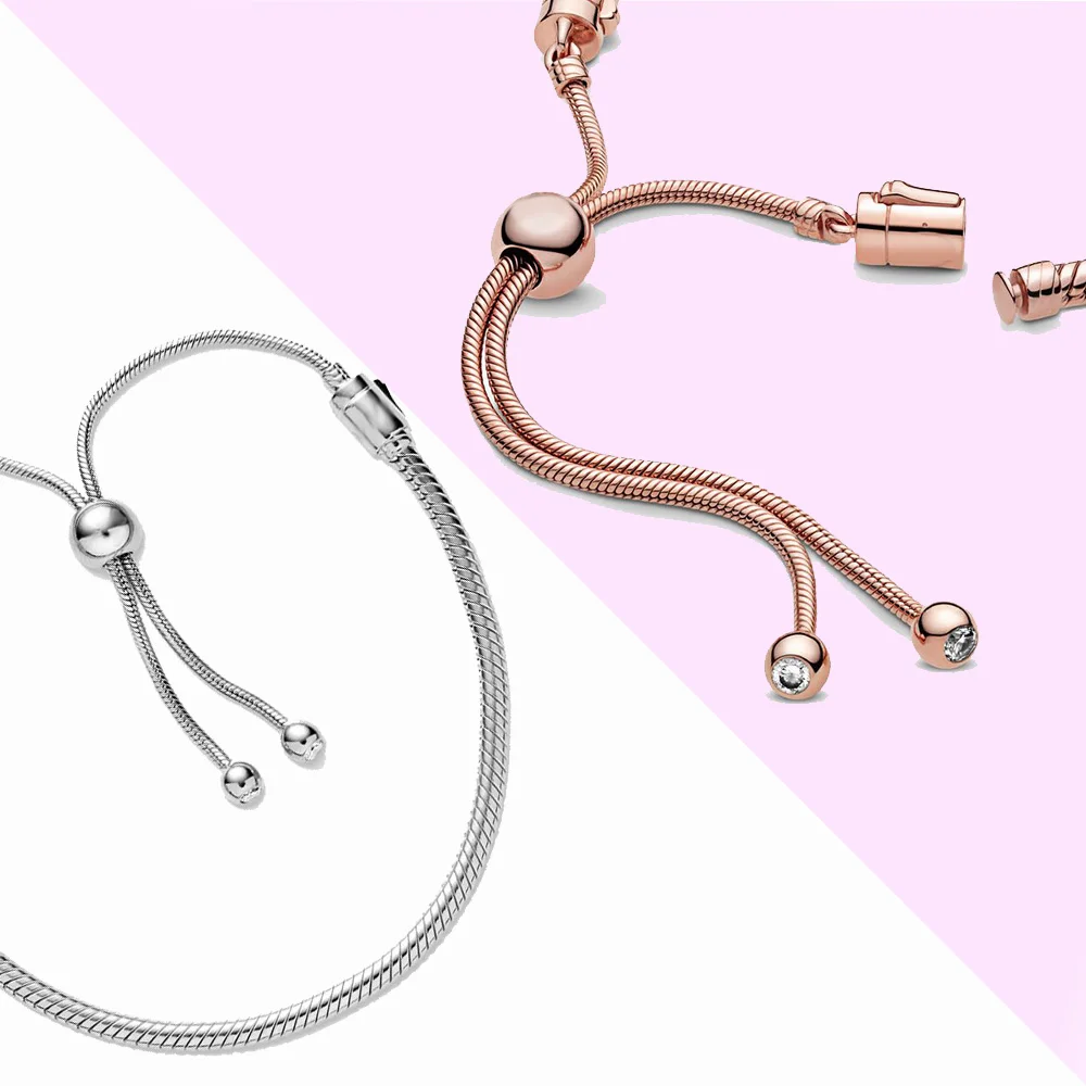 

Удобная в носке оригинальная Серебряная цепочка со змеиным плетением в виде моментов, покрытая розой 925, раньше, женская бижутерия «сделай с...