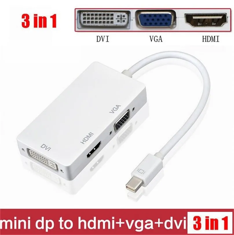 Кабель-переходник mini DP hunderbolt Mini DisplayPort в HDMI DVI VGA 3 1 для Apple Macbook Pro Microsoft Surface - купить