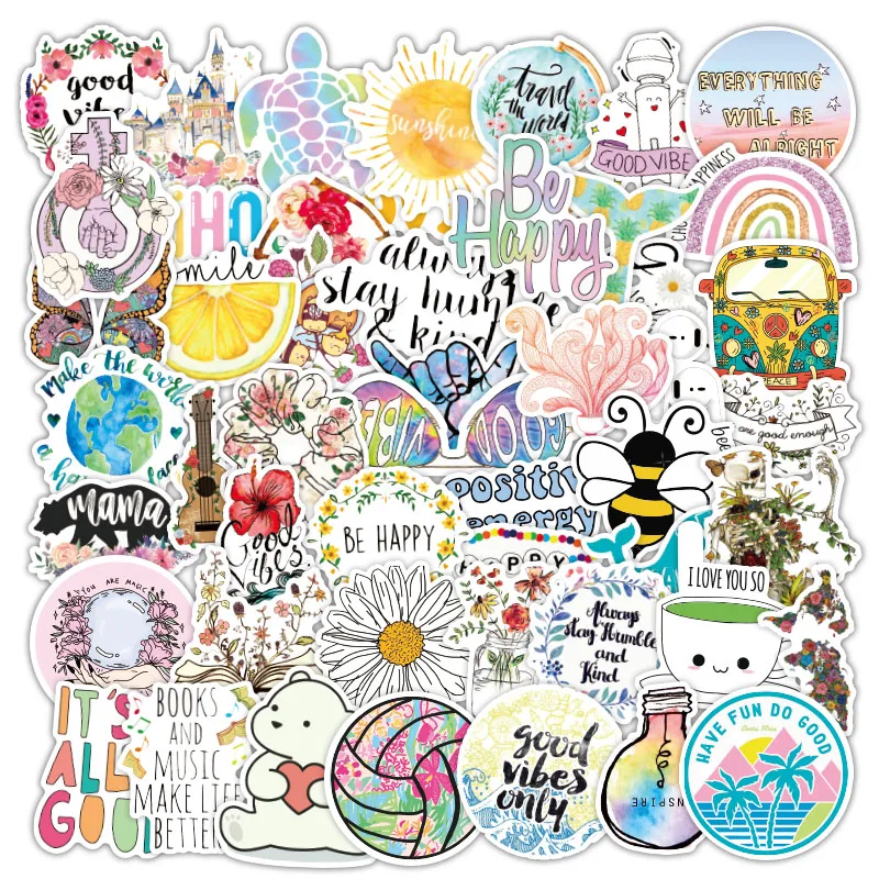 

50Pcs/Set Vsco Mix Cartoon Girls Cute Stickers Aesthetics For DIY Bicycle Motorcycle Car Phone Case Laptop Luggage Decals Toys