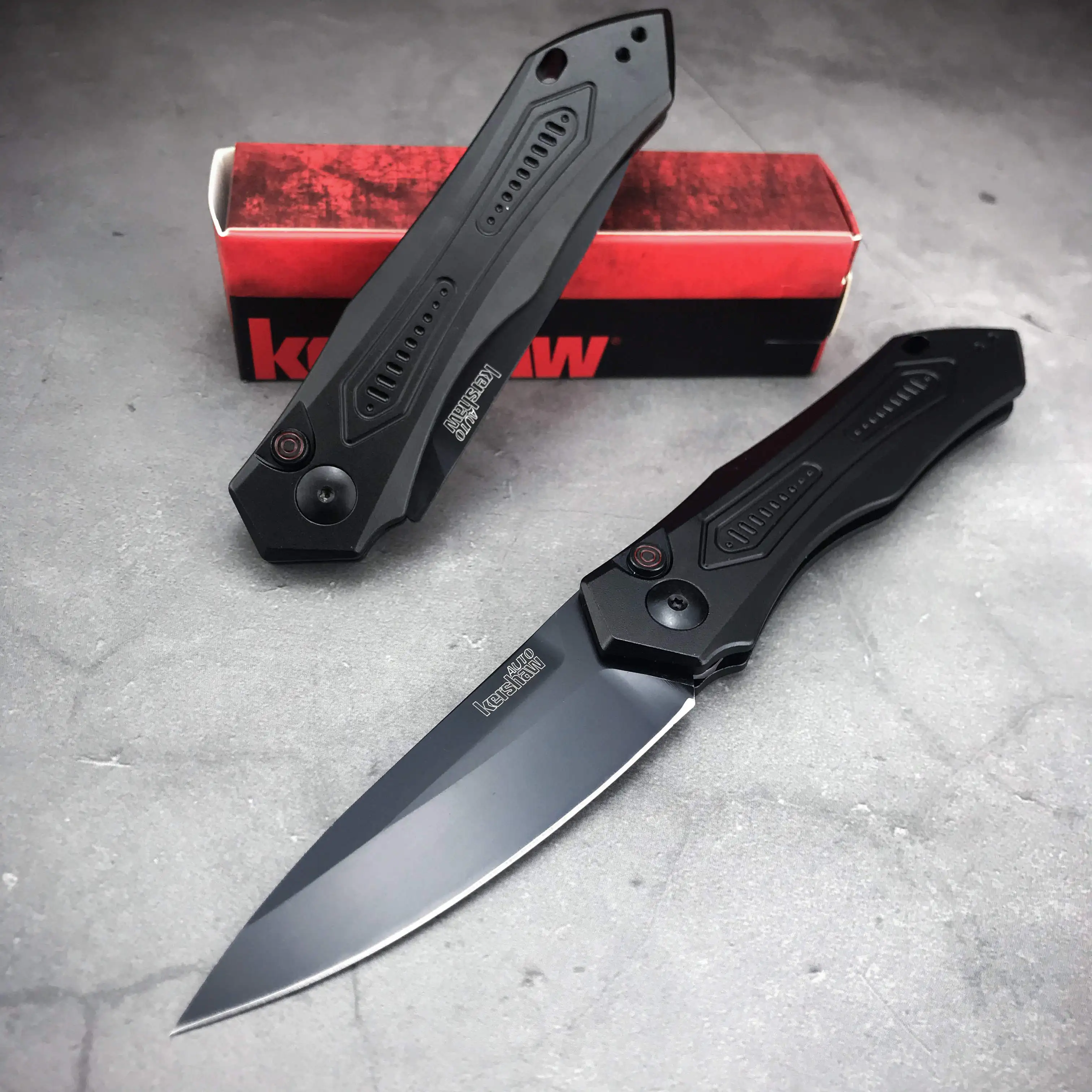 

Kershaw 7800BLK Launch 6 AUTO Folding Knife 3.75" CPM-154 Black DLC Blade, Aluminum Handles-tactical knives
