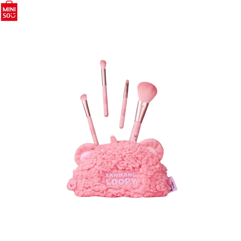 Miniso оригинальная кавайная лопи плюшевая сумка для макияжа с кисточкой Набор