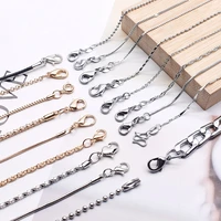 45cm 60cm plated necklace chain for jewelry making findings metal copper losster clasp link chain necklace diy 10 strand
