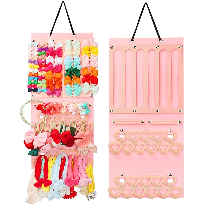 

Children Girls Felt Hair Accessories Storage Hanger Hanging Organizer For Kids Barrettes Hair Pin Headband Bowknot Display Holde