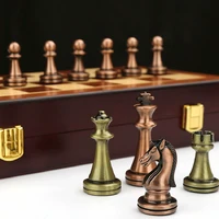 medieval board game luxurious folding table games with wooden chessboard and metal chess piece international juegos de mesa