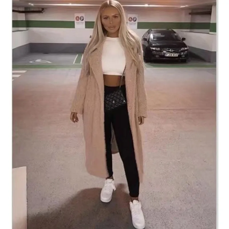 

Faux Fur Teddy Coat Women Autumn Winter 2023 Casual Long Jacket Female Thick Warm Outwear Oversize Fur Mujer Chaqueta