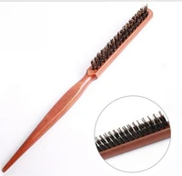 pure boar bristle hair dress comb fluffy wood handle hair brush anti loss wooden barber hair comb scalp hairdresser styling tool