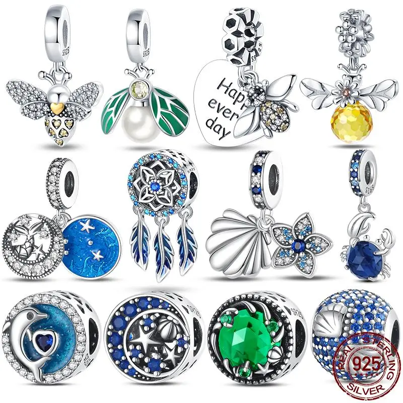 

Original 925 Sterling Silver Bee Series Bee Safety Chain Bead Dreamcatcher Fit Pandora Bracelet Diy Charm Ms Jewelry Gift New in