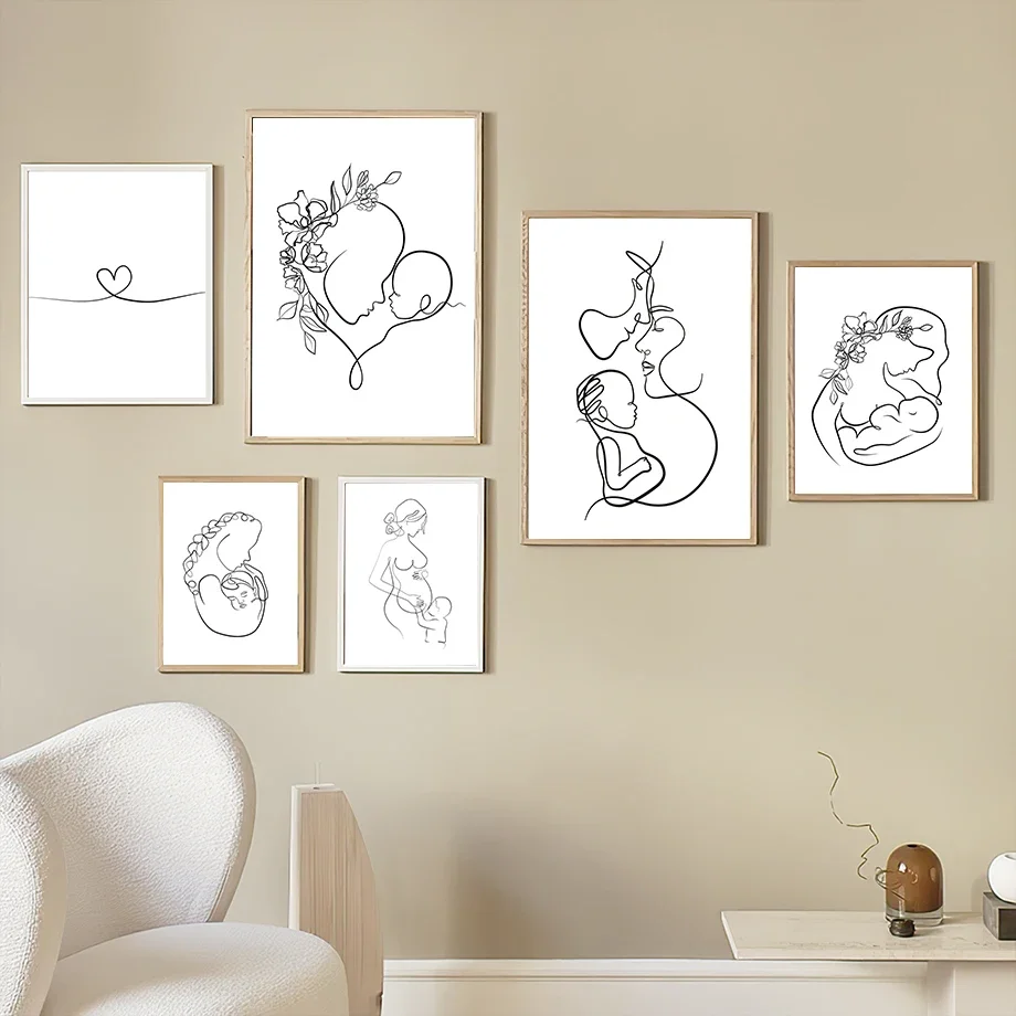 Плакаты и принты для детской комнаты настенная Картина на холсте с мамой папой