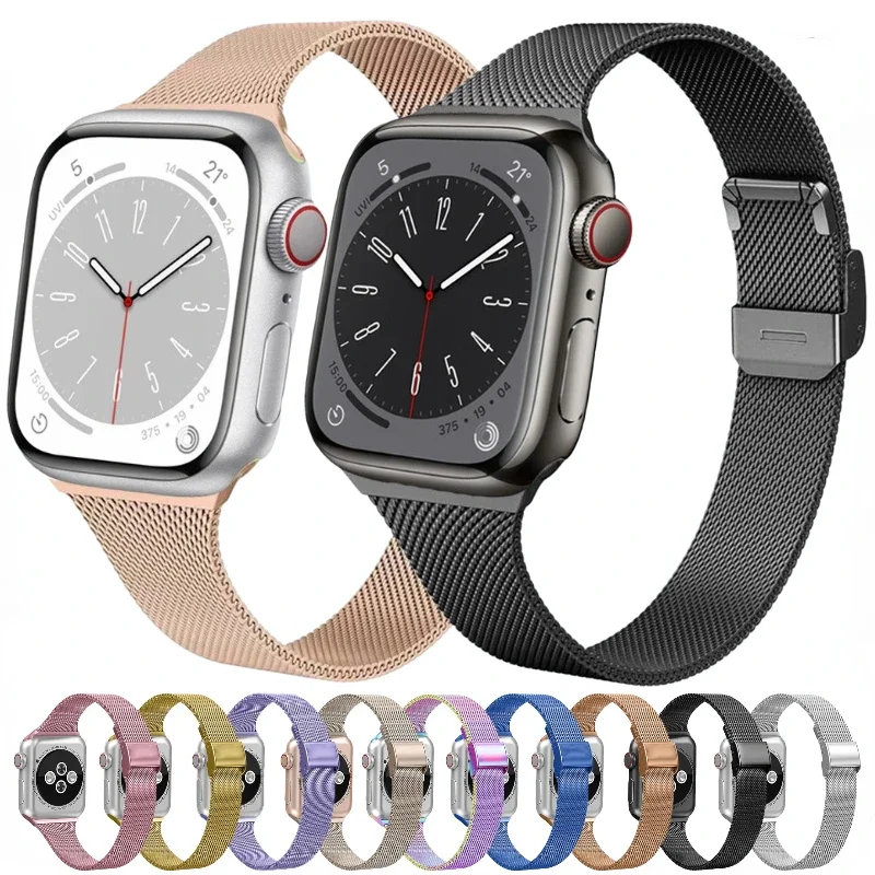 Strap For Apple Watch Band 8 7 45mm 41mm Ultra 49mm Metal Bracelet Belt iWatch 6 5 4 SE 44mm 40mm 42mm
