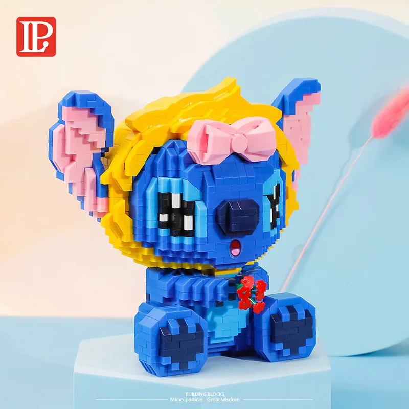 1284pcs+ Baby Stitch Micro Building Blocks DIY Disney Lilo and Mini Diamond Brick Figures Toy For Christmas Gift |