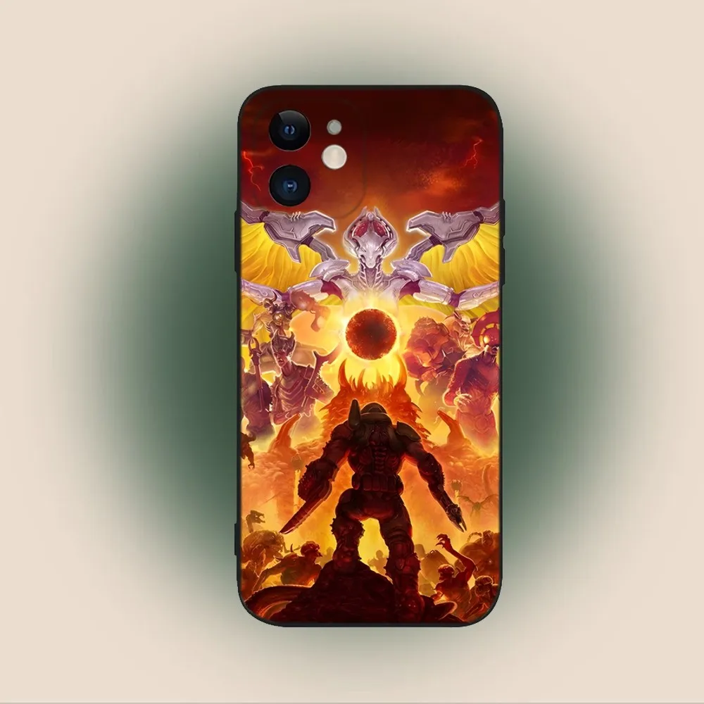 Чехол для телефона Game Dooms iPhone 15 14 13 12 11 Plus Pro Max XS XR SE Mini 8 7 мягкий силиконовый черный
