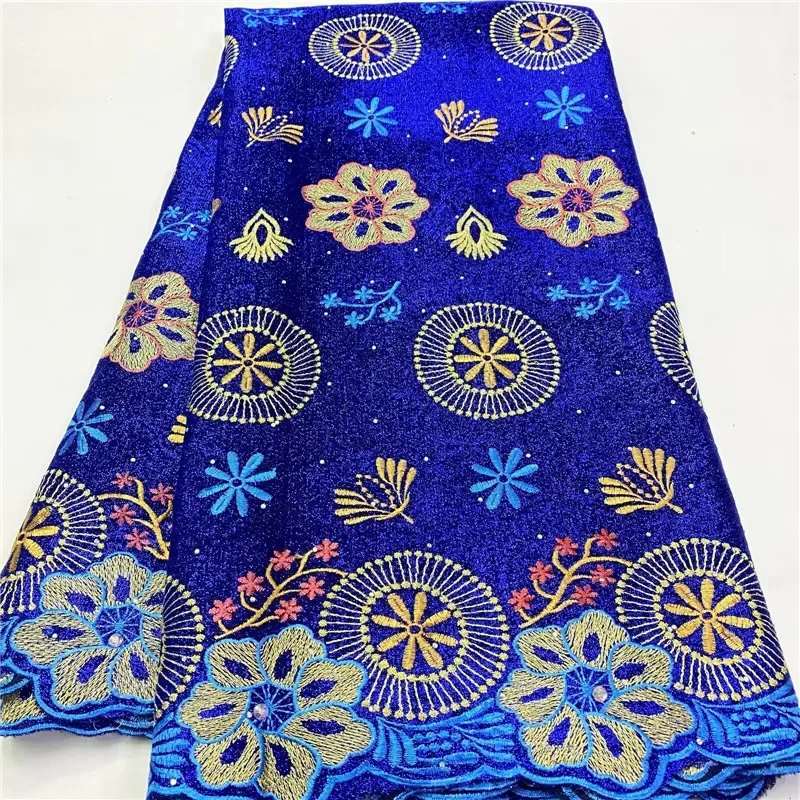 

5 Yard Newest Hot Selling French Lace With Sequins African Tulle Cord Lace Net Embroidered Fabric For Wedding Party 4L112803