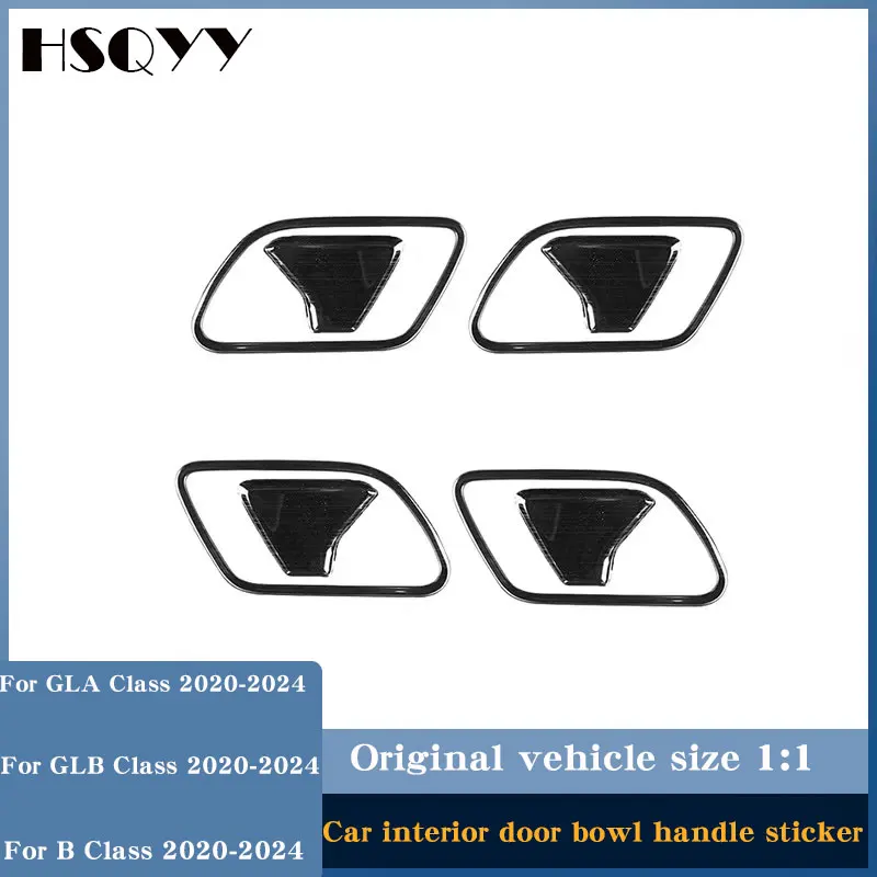 

For Mercedes Benz B GLA GLB CLASS W247 X247 H247 2020+ Stainless Steel Car Inner Door Handle Trim Frame Stickers Accessories