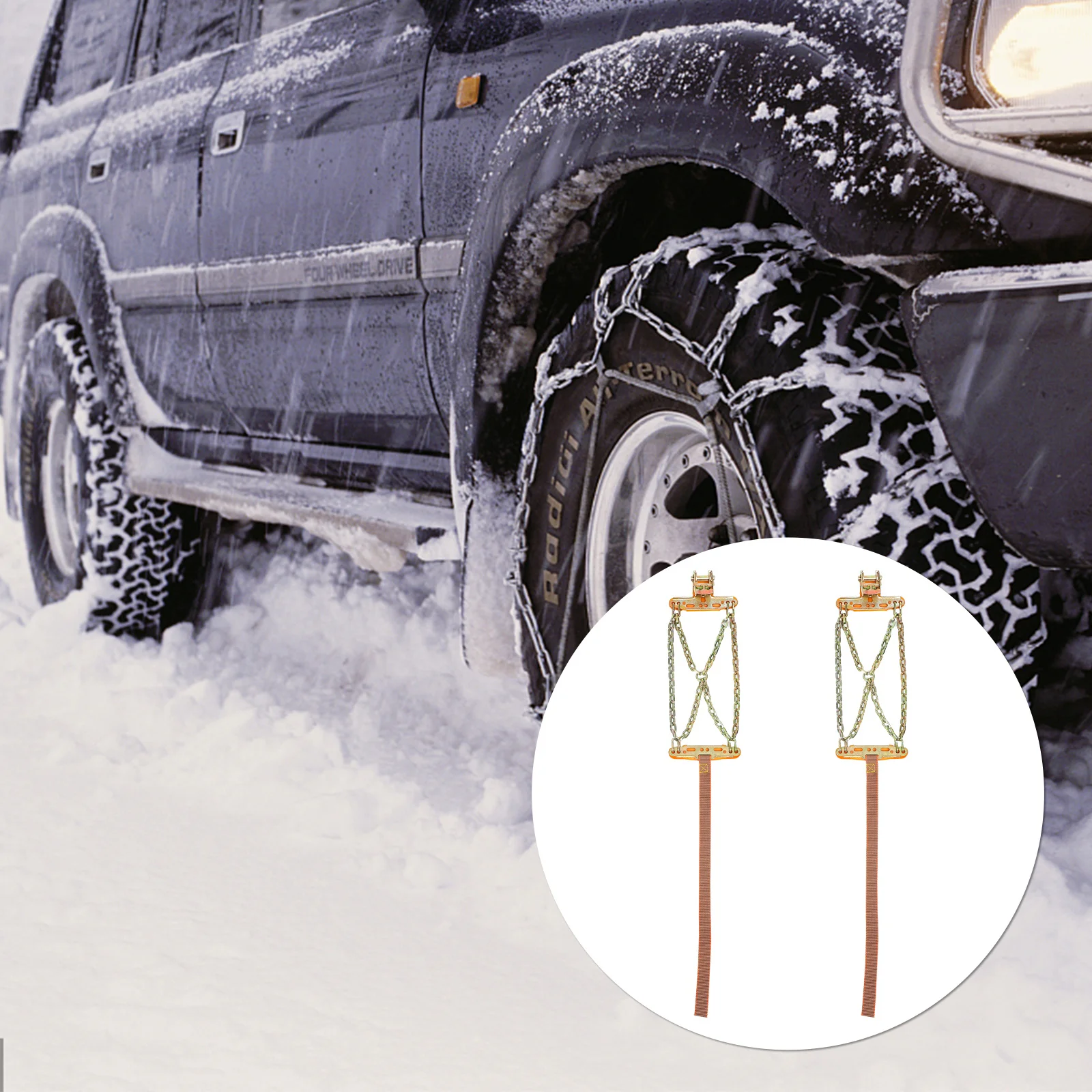 

2 шт., автомобильные цепи для снега, практичные противоскользящие цепи для шин