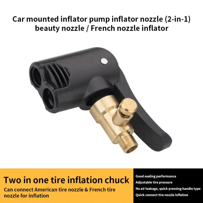 

1Pcs Car Tire Valve Pump Nozzle Clamp Deflated Car Motorcycle Bike Air Chuck Inflator Inflatable Pump Adapter Thread Connector