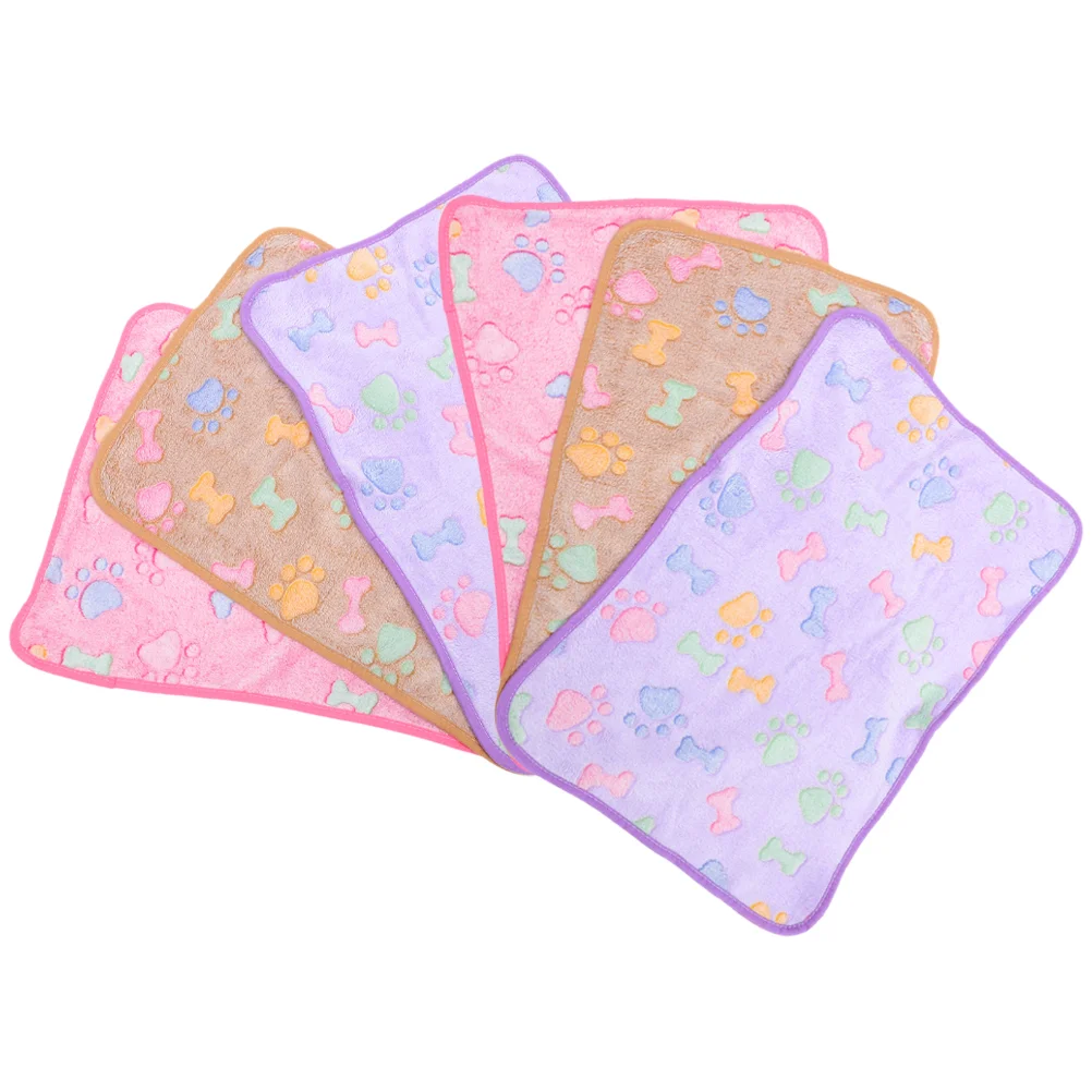 

6 Pcs Flannel Blanket Small Pet Cage Liners Hamster Supplies Animal Warm Pad for Guinea Towels