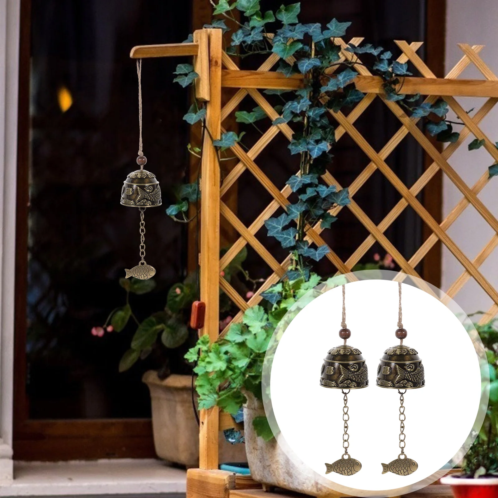

Wind Chimesbells Metal Chime Outdoor Vintage Pendant Doorbell Chinese Shopkeepers Blessing Hanging Bell Sympathy Window