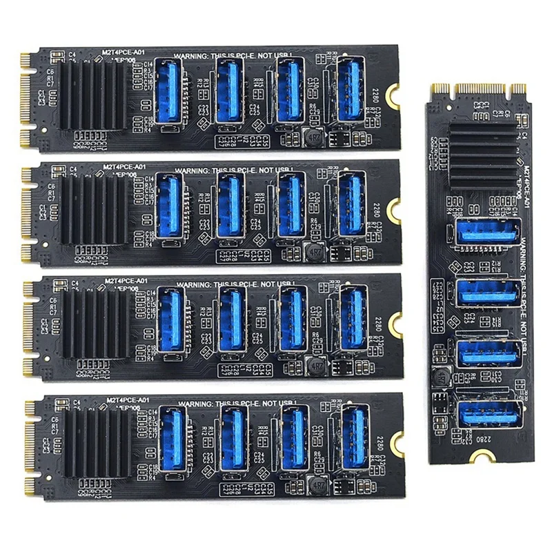 

Плата расширения M.2 NVME PCIE, 4 порта USB 3,0 PCI-E, 5 шт.