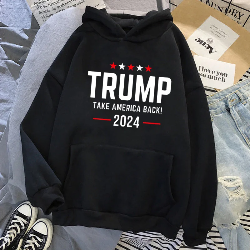

Трамп 2024 толстовки женские хип-хоп Ulzzang graphic 2022 Женская одежда для улицы