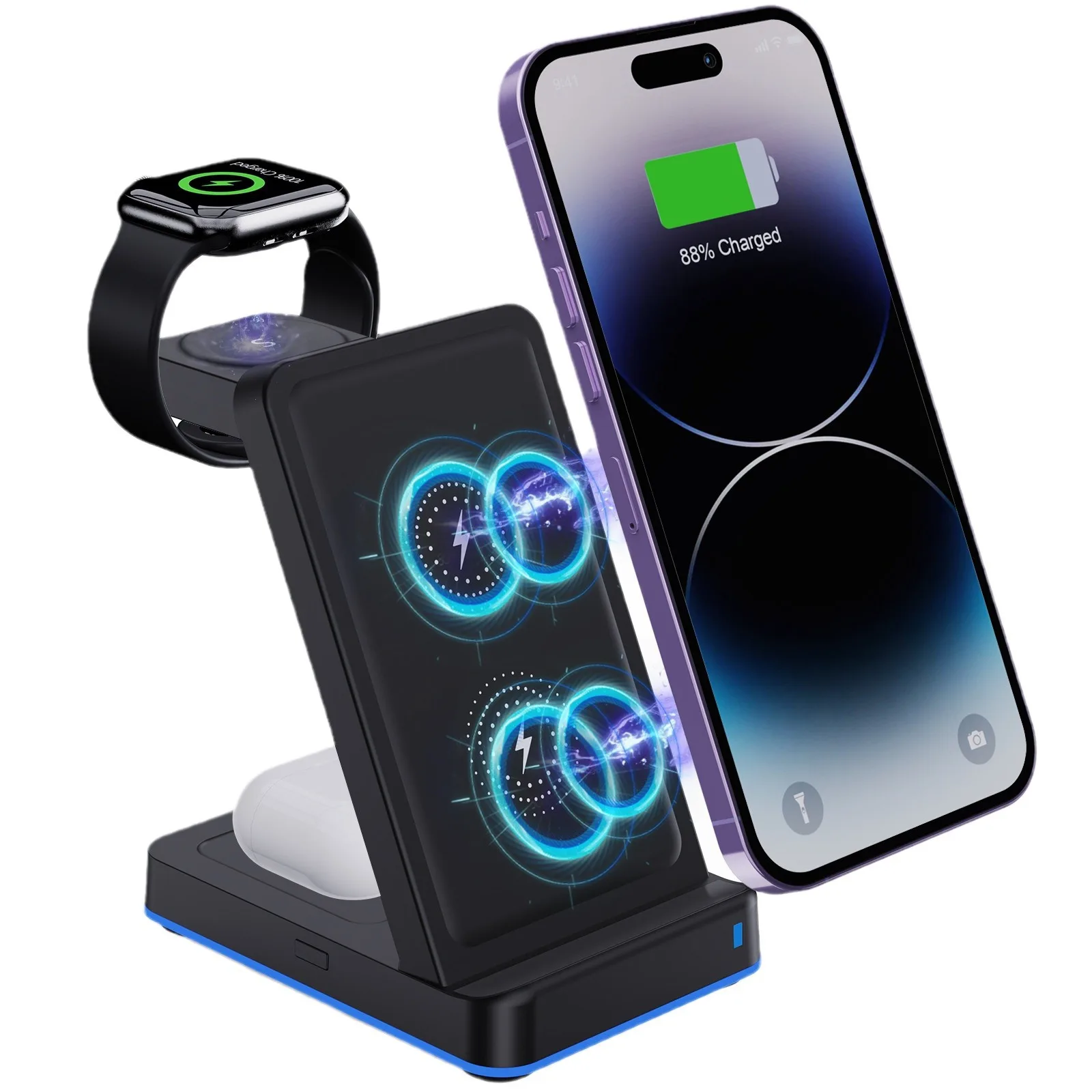 

3 in 1 Wireless Charging Stand Cellphone Charging Stand for Samsung Apple Watches Wireless Charger Iphone