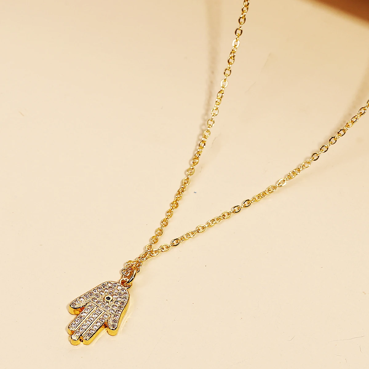 

Винтажные Подвески рука Фатима глаз дьявола ожерелья с цирконом инкрустированное золотом ожерелье Модные индивидуальные ювелирные издели...