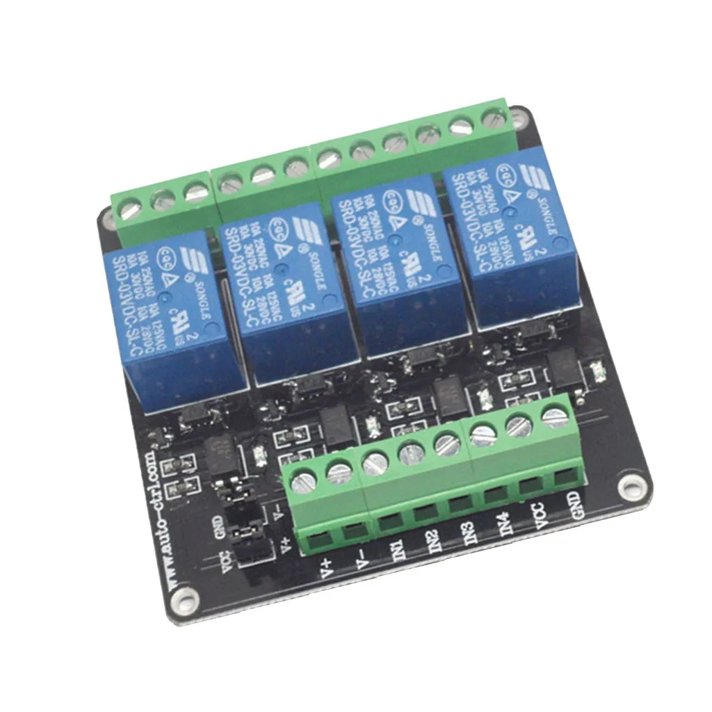 

DC3V 4-Channel Relay Module With Optocoupler Isolation