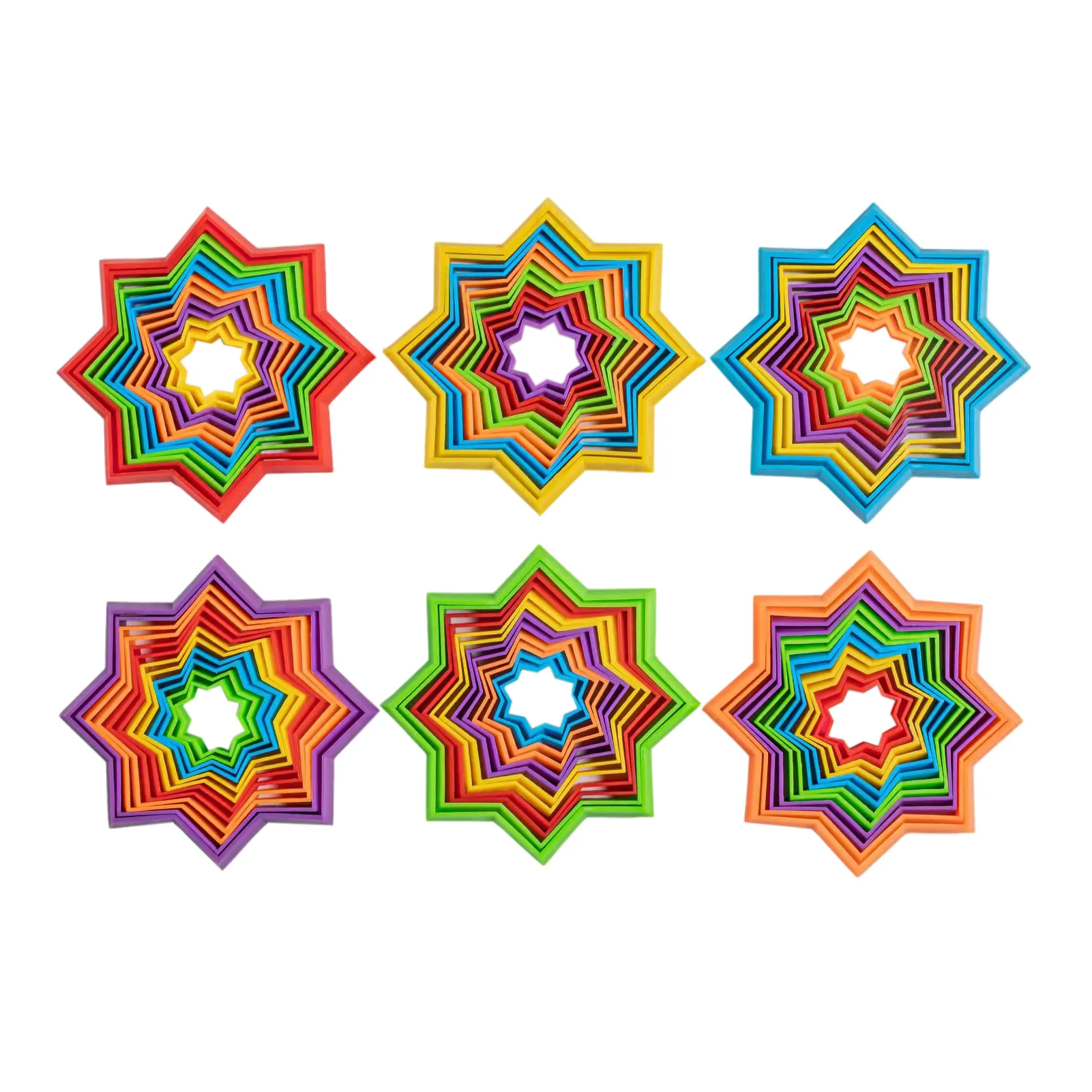 

3D Magic Star Toy Children's Educational 3D Stereo Miniature Assembly Toys Easy To Clean Children's Hexagon Spiral Decompression