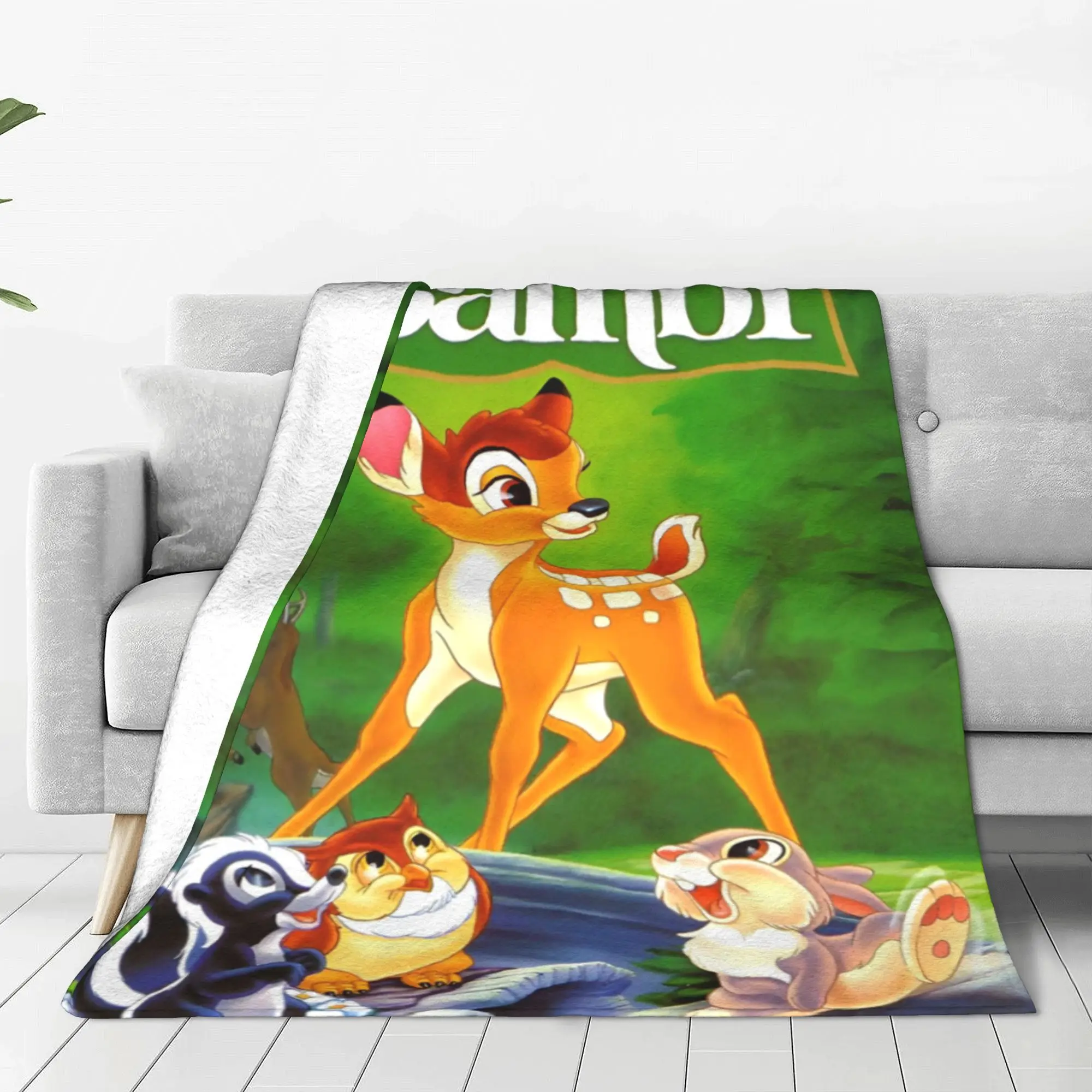 Бэмби олень кролик мультфильм аниме плюшевые одеяла милые модные пледы для дома