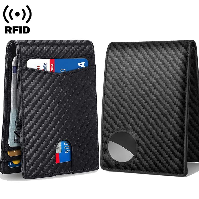 

2023 New Carbon Fiber Rfid Men Wallets Money Bag Slim Thin Card Man Wallet Luxury Male Small Short Purse Bi-fold Vallet Billfold