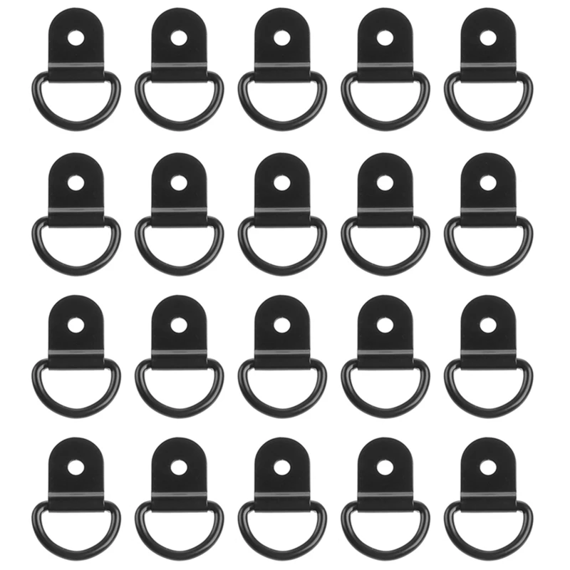Черные D-образные зажимные крючки 20 шт. якоря железное кольцо из нержавеющей