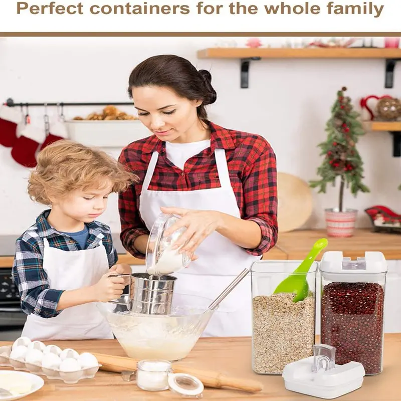 

Spectacular 4 Pcs Food Storage Containers Set with Easily Lockable Lids, Ideal Kitchen Pantry Organization and Storage Solution