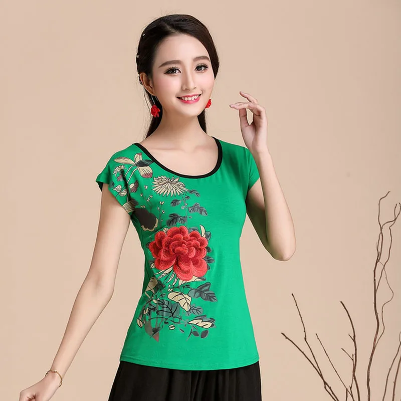 

Женская футболка с вышивкой, короткий топ с длинным рукавом, винтажный летний топ, футболка, женская футболка в стиле Харадзюку