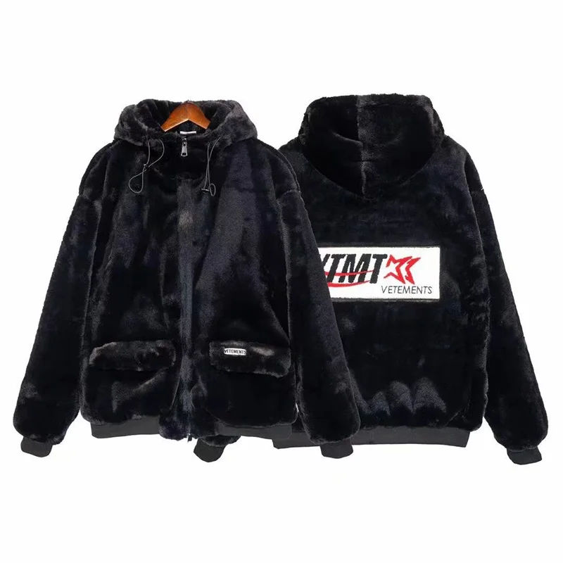 

High Quality VETEMENTS Jacket Men Women Fashion VTW Plush Fleece Warm Autumn/Winter Hoodie