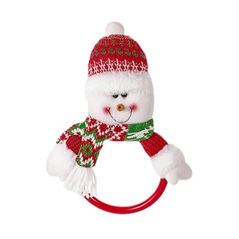 

Christmas Towel Ring Snowman Hanger For Towel Handmade Portable Towel Storage Hang Towel Ring For Clubs Hotels Shopping Malls