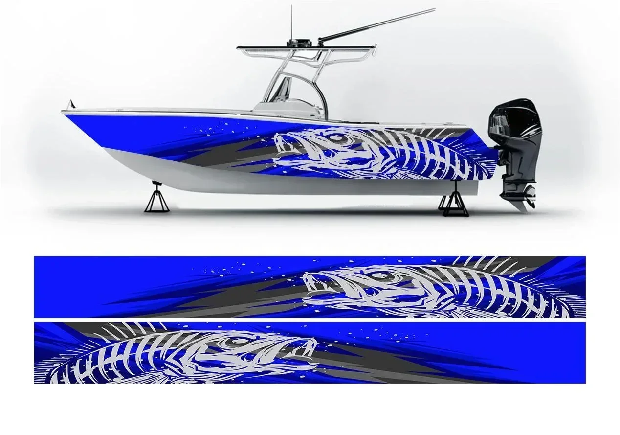 Рыба морской бас лодка наклейка модная на рыбную лодку виниловая